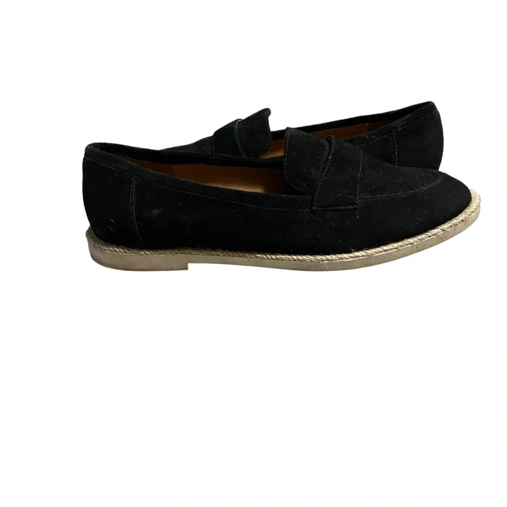 Caslon Tristian Suede Espadrille Loafers Slip On Flats Black Size 8.5 Shoes
